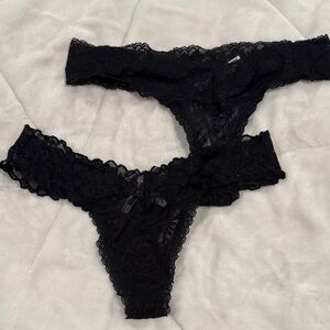 Victoria's Secret Black Lace Panty Set Vintage Panties